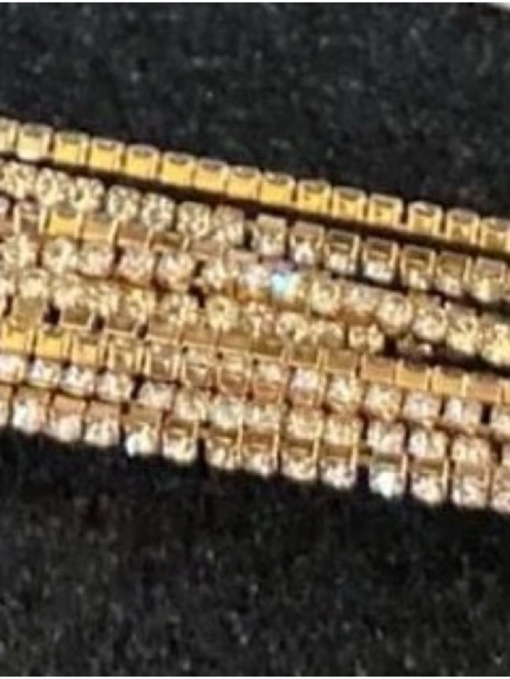 Gold Multi-Row Crystal Bracelet Elastic Women's Bracelet